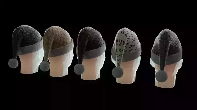 Designer Santa Hats - 5 Pack