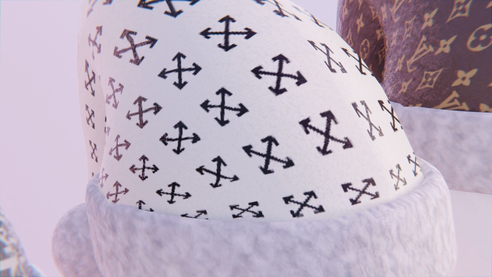 Designer Santa Hats - 5 Pack Low-poly 3D model_6