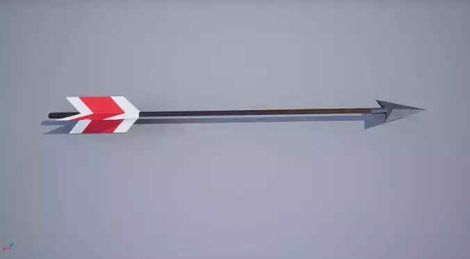 Low Poly Arrow with stripes 3D print model