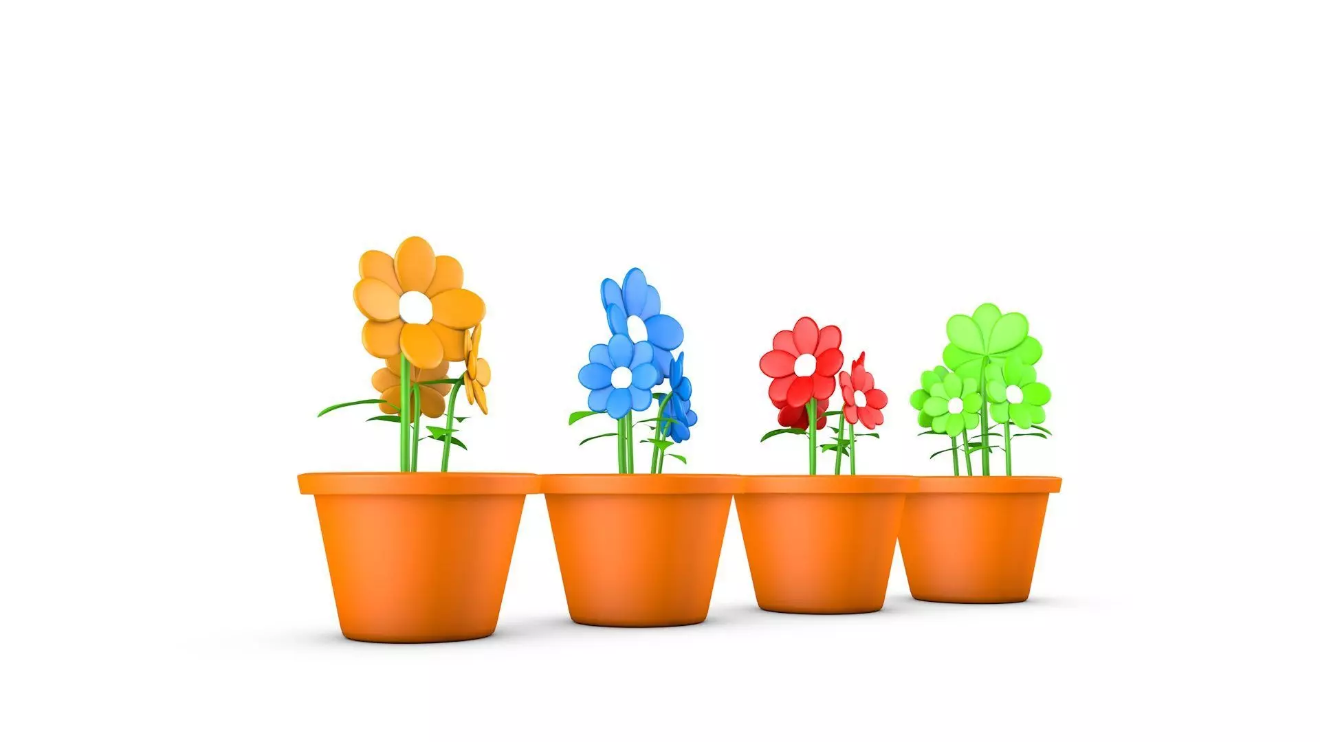 Cartoon Flower Low-poly 3D model