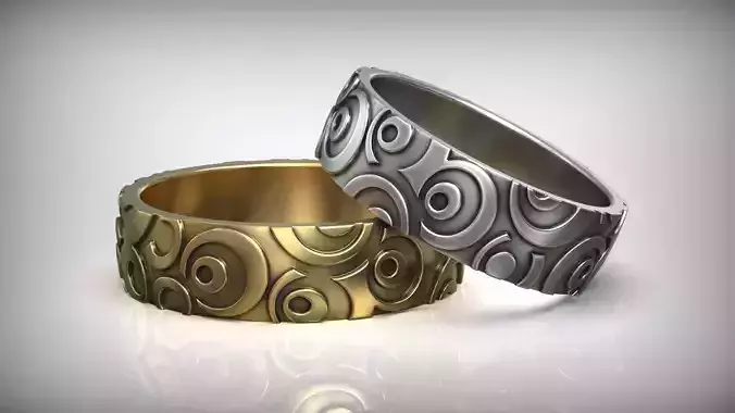 Circle Pattern Wedding Band 3D print model