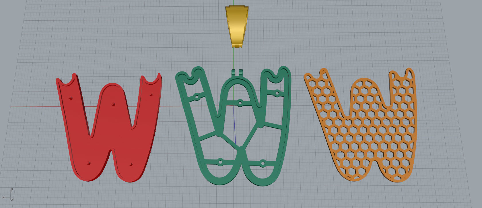 Drip Font W 3D print model_11