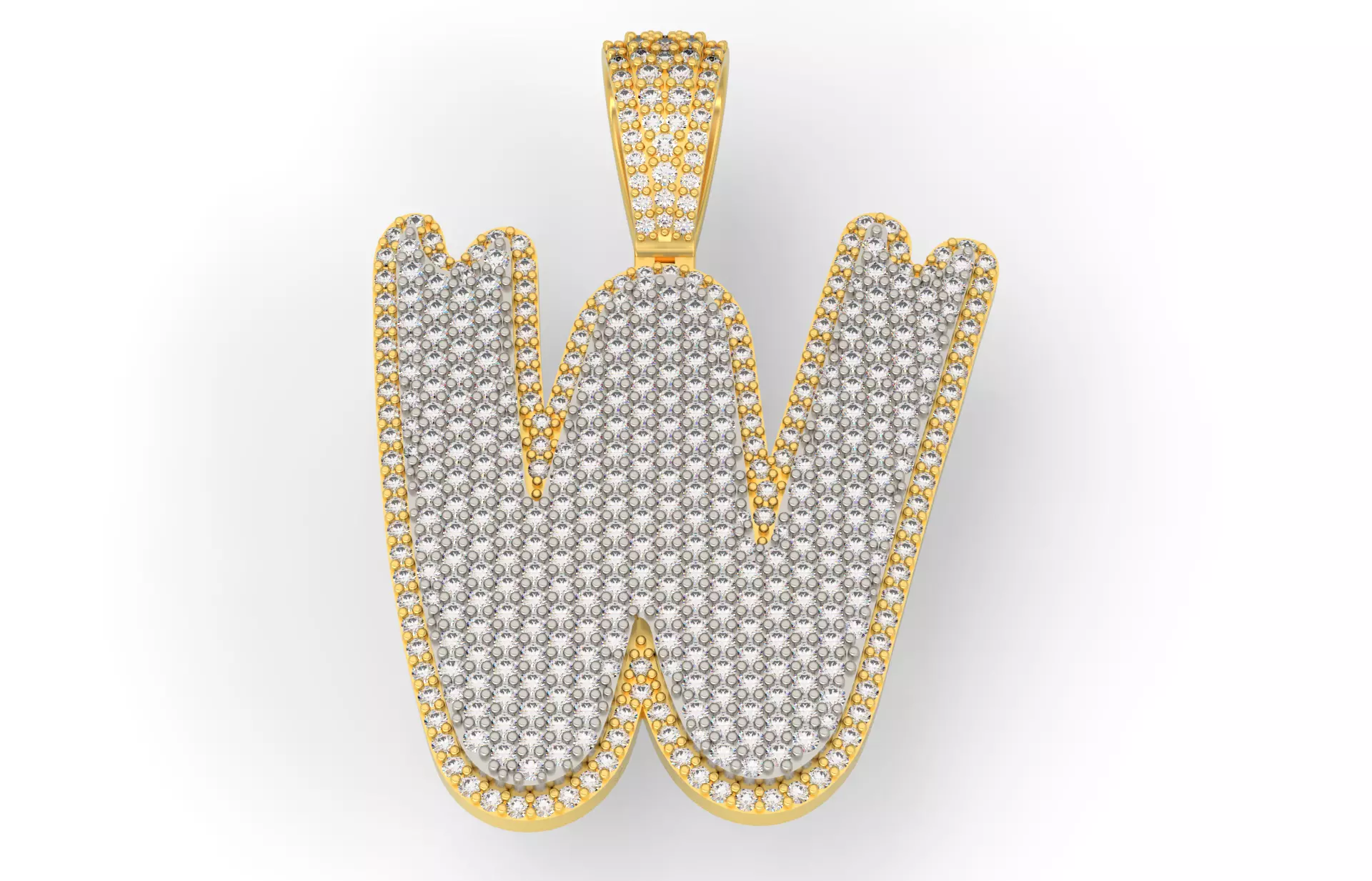 Drip Font W 3D print model_0