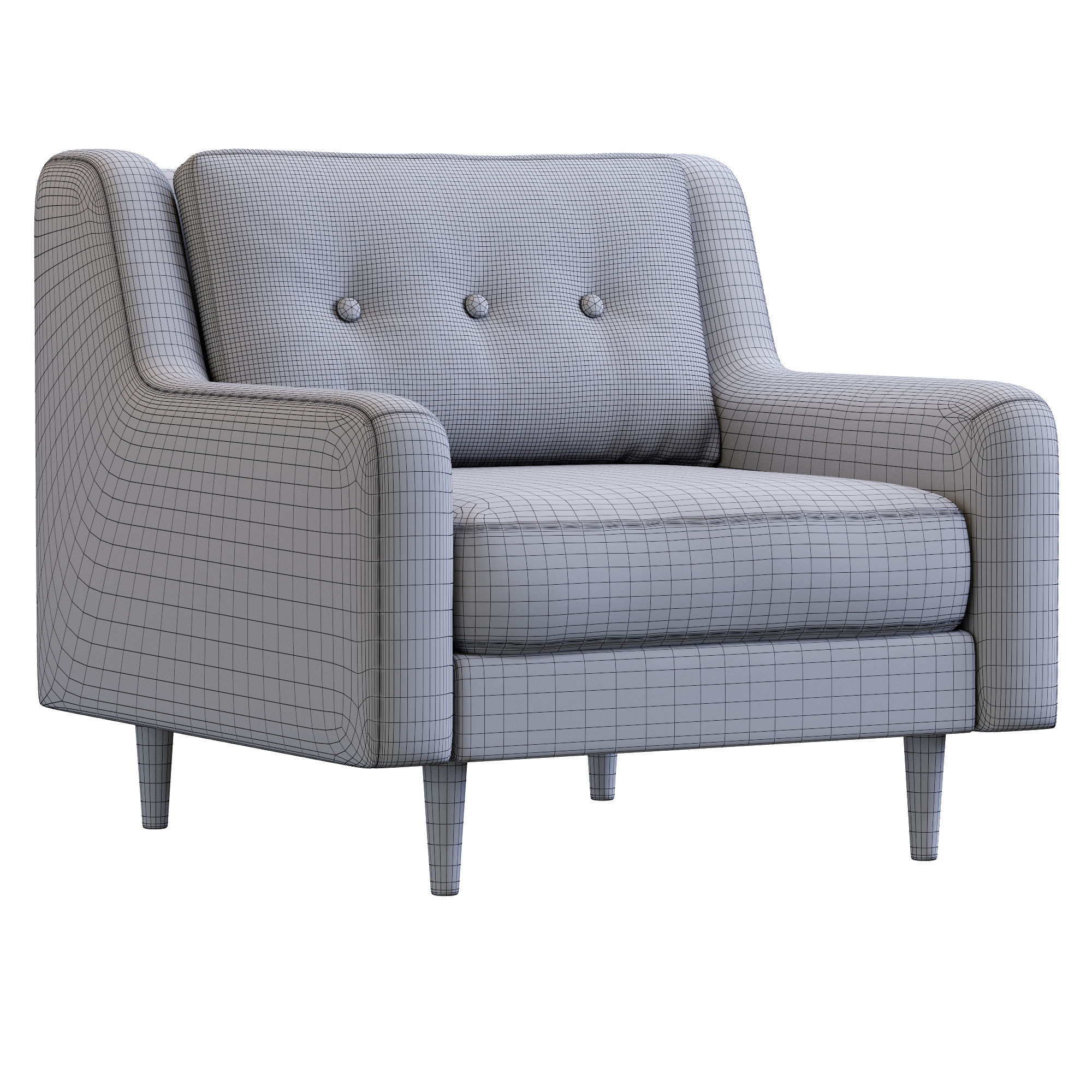Armchair Crosby By West Elm 3D model_10