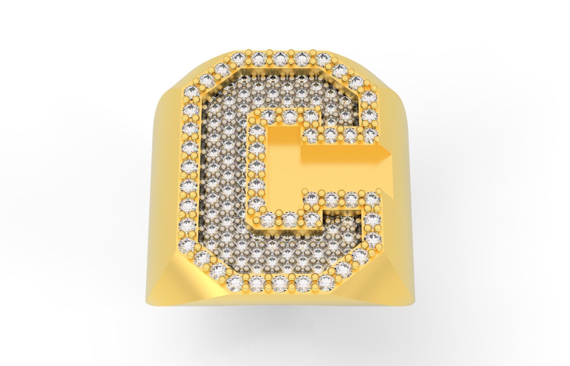 Ring Font  C 3D print model_1