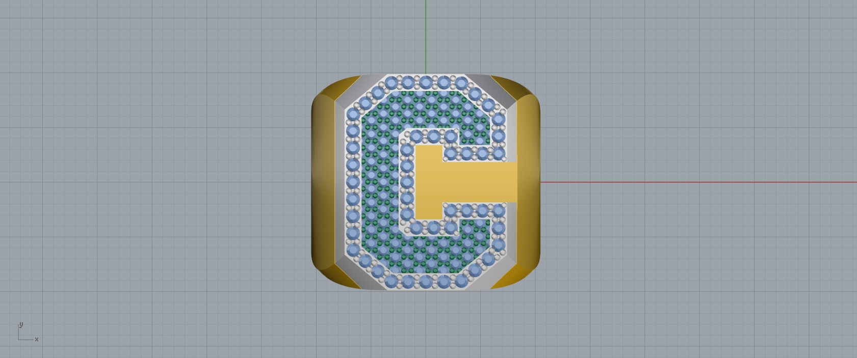 Ring Font  C 3D print model_5