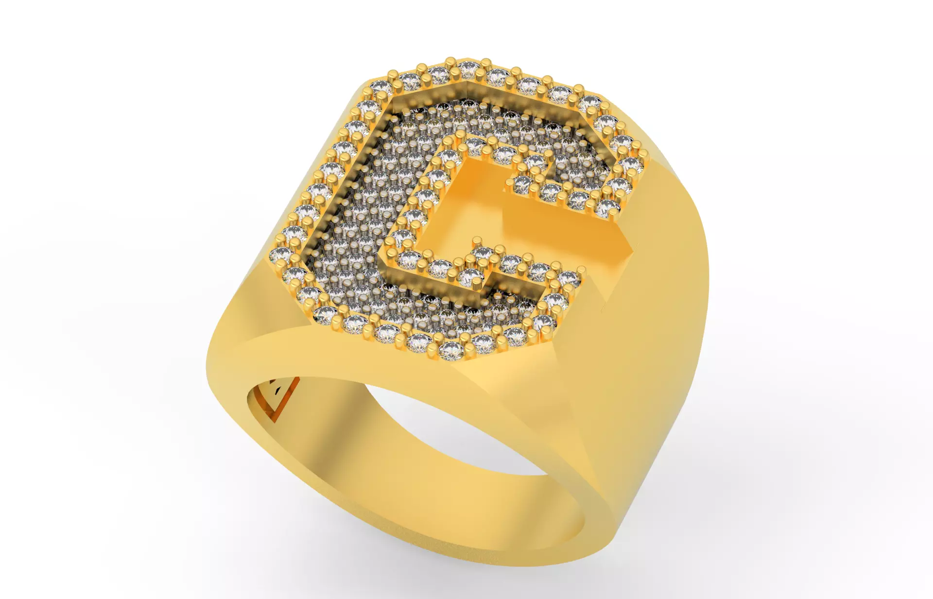 Ring Font  C 3D print model_0
