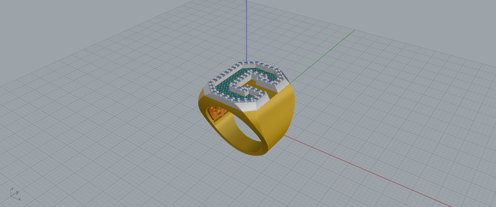 Ring Font  C 3D print model_8