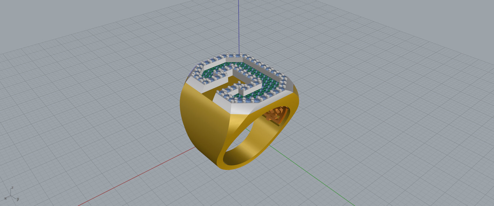 Ring Font  C 3D print model_9