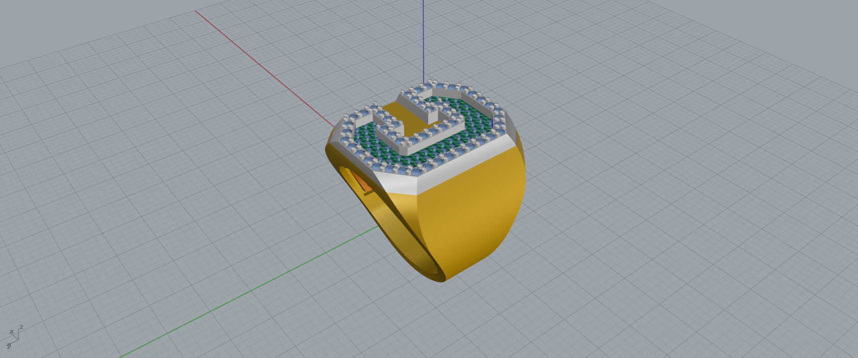 Ring Font  C 3D print model_10