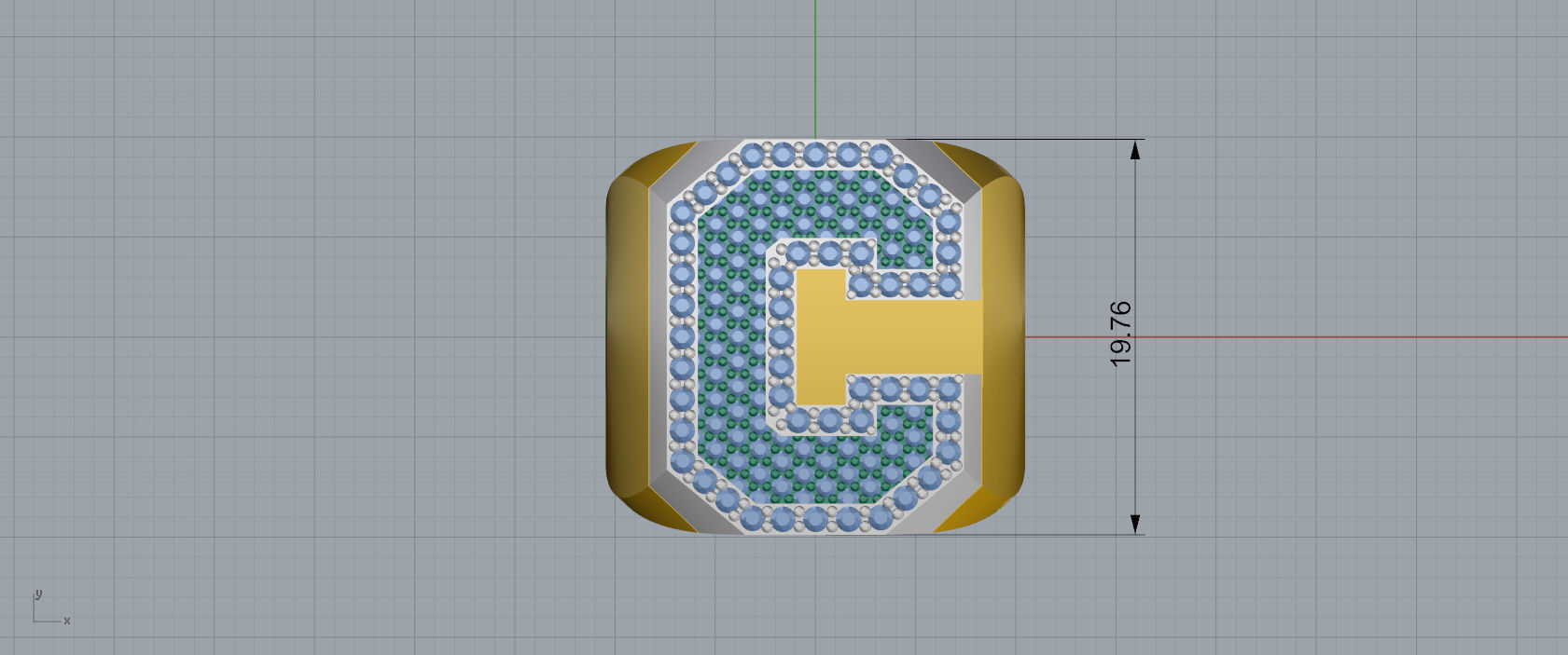 Ring Font  C 3D print model_2