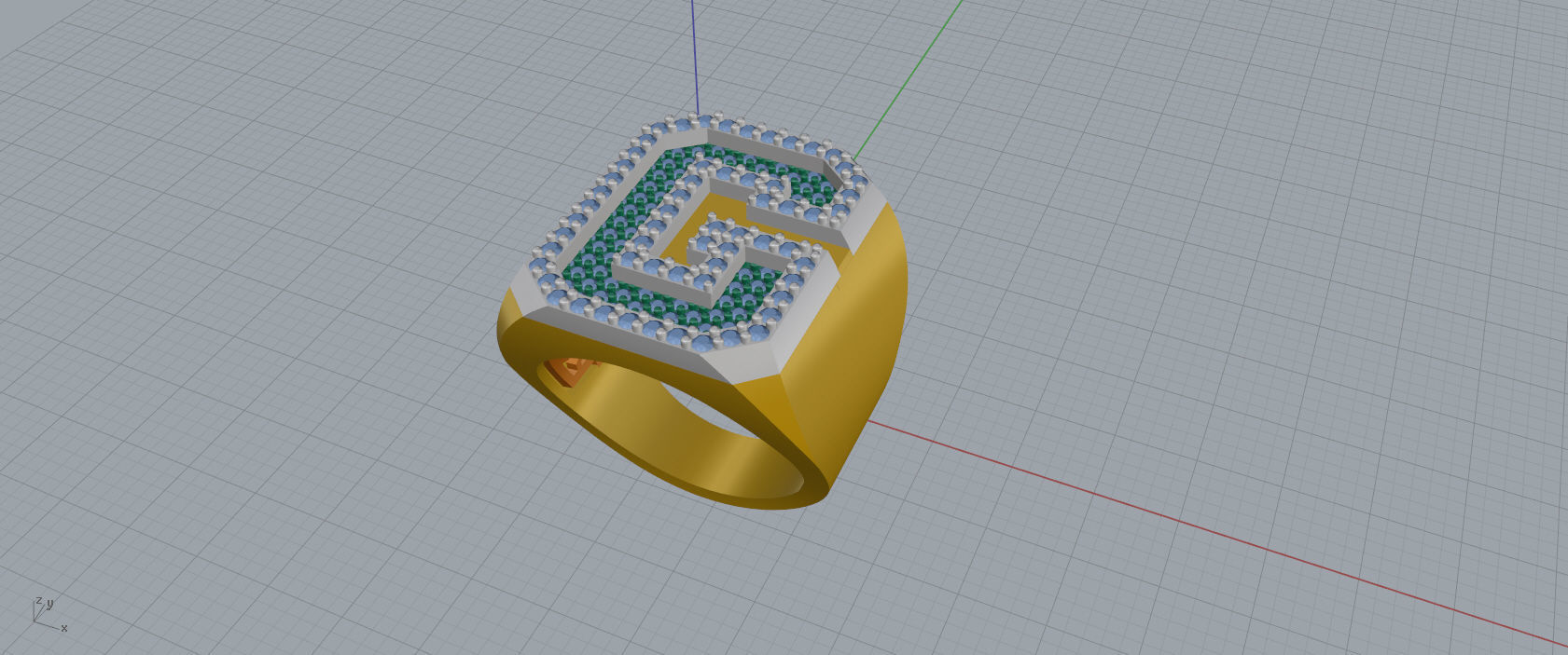 Ring Font  G 3D print model_8