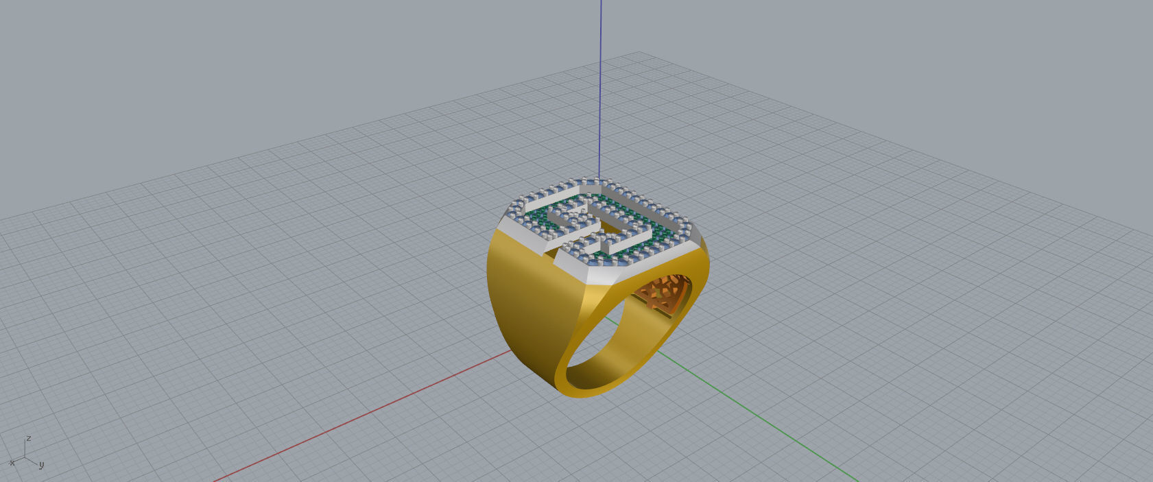 Ring Font  G 3D print model_9