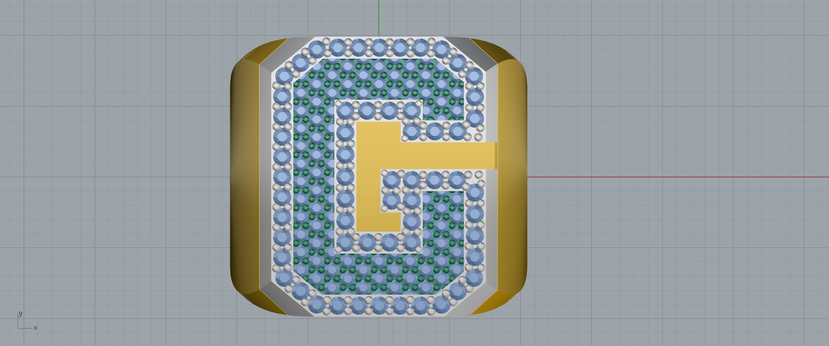 Ring Font  G 3D print model_5