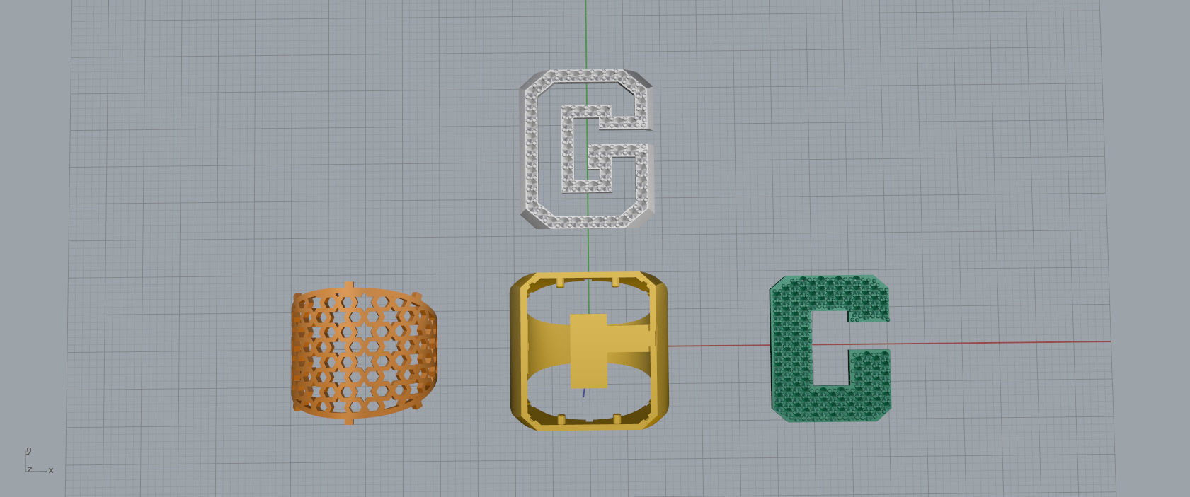 Ring Font  G 3D print model_11