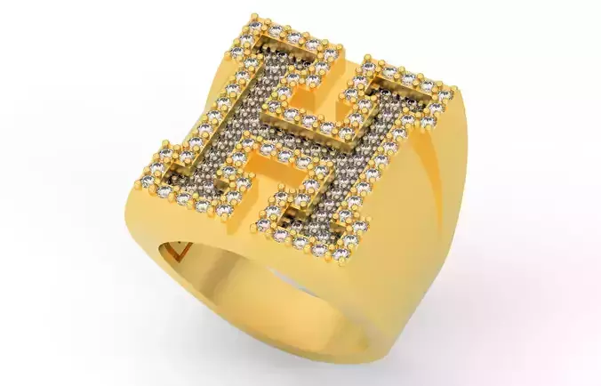 Ring Font  H 3D print model