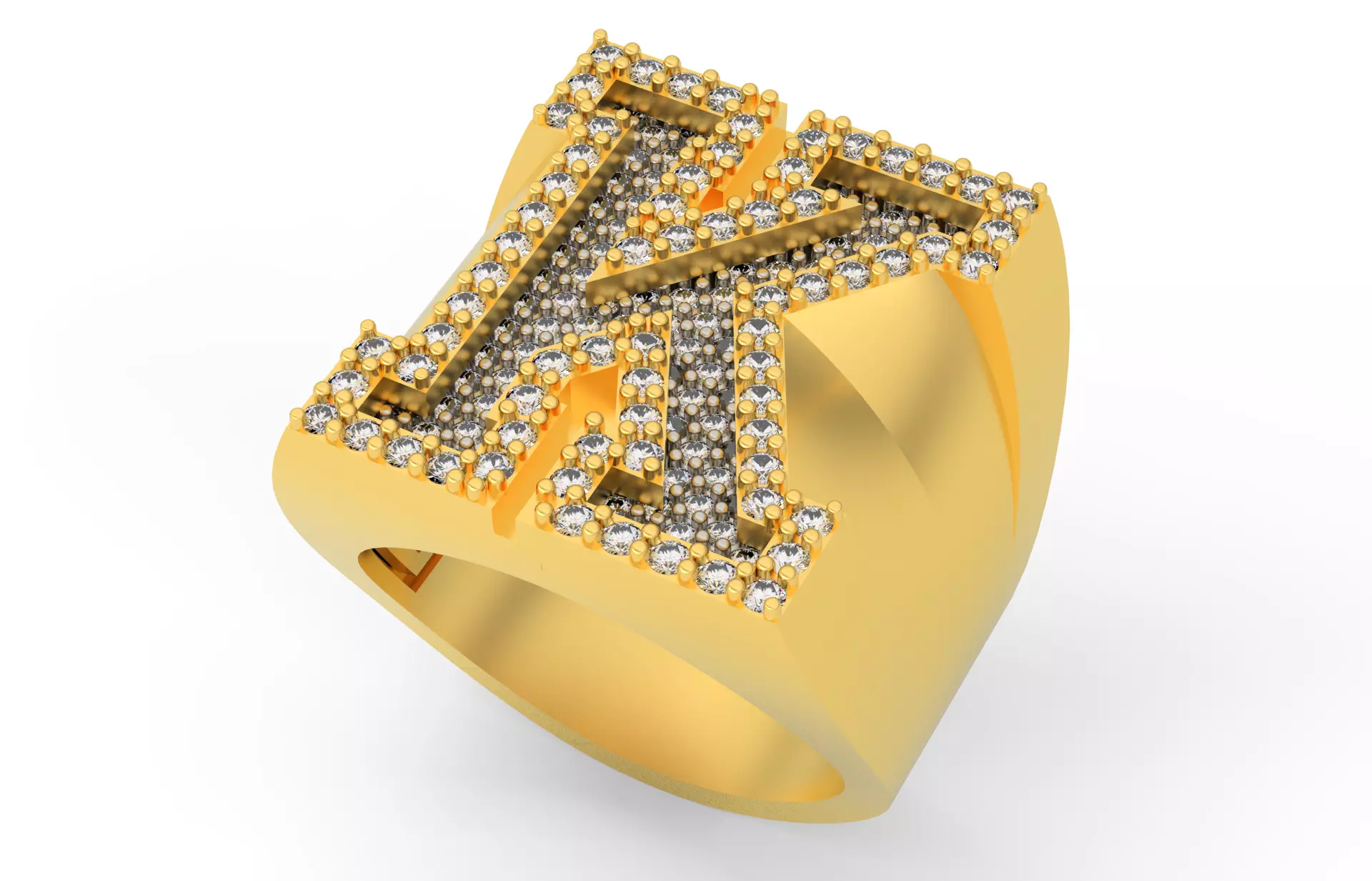 Ring Font  K 3D print model_0