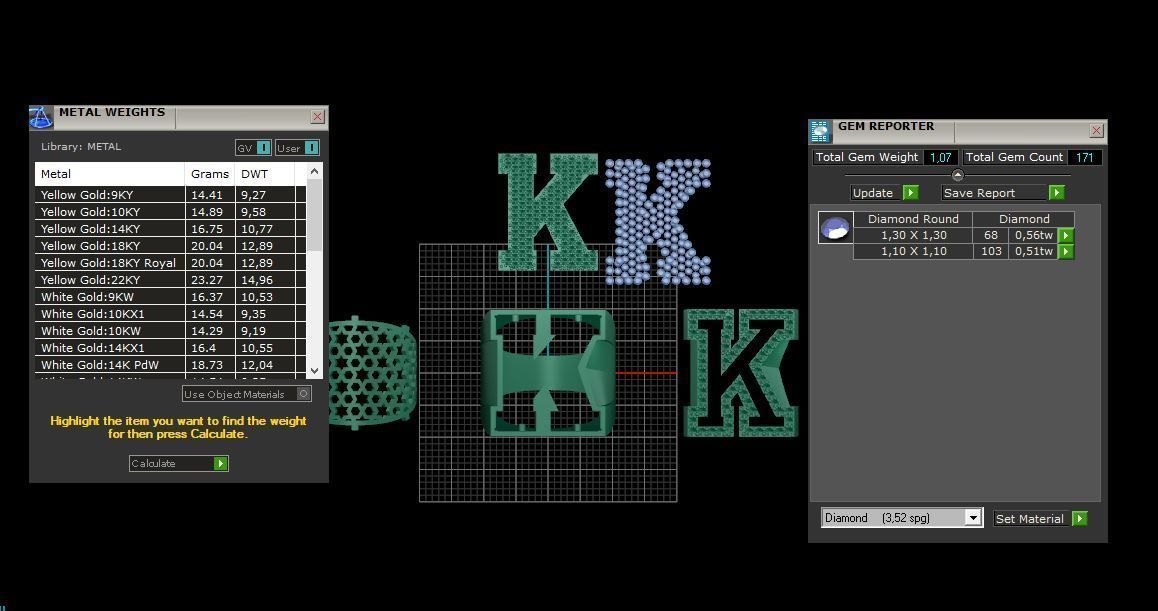 Ring Font  K 3D print model_4