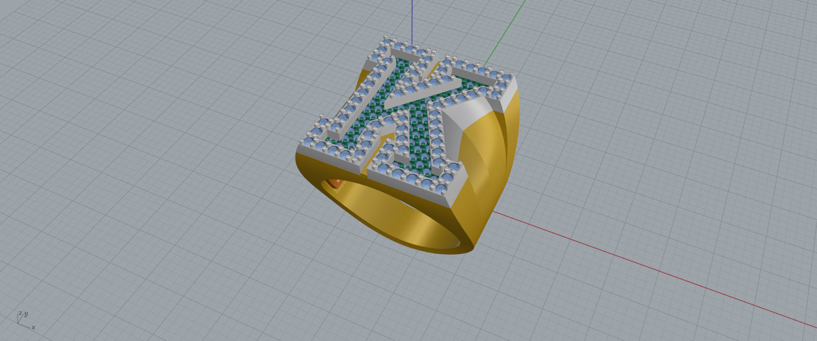 Ring Font  K 3D print model_8