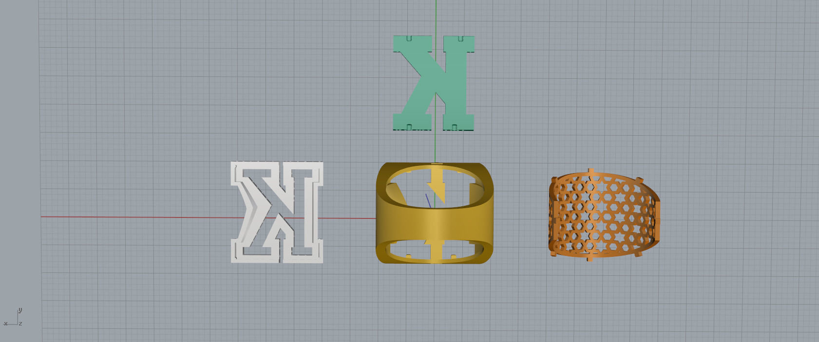 Ring Font  K 3D print model_12