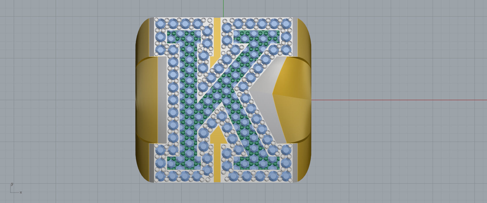 Ring Font  K 3D print model_5