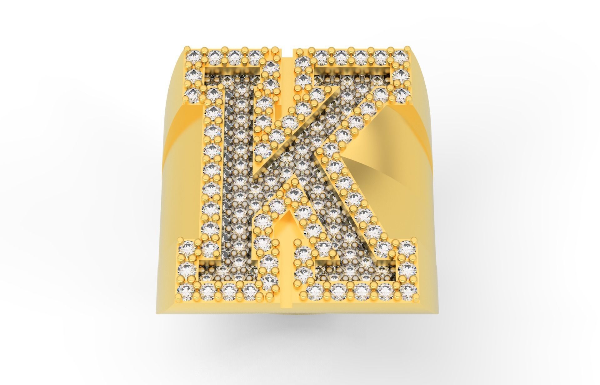 Ring Font  K 3D print model_1