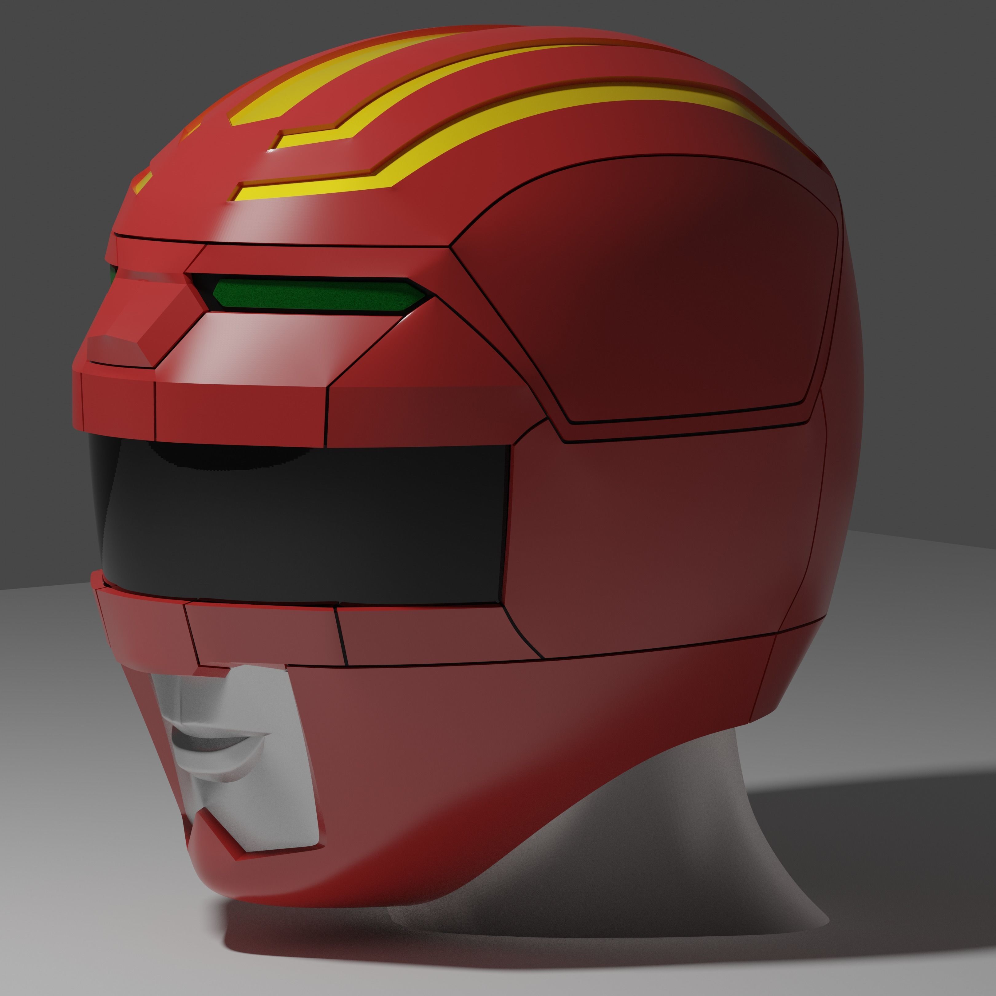Power Rangers Lost Galaxy Inspired Red Ranger Helmet 3D print model_1