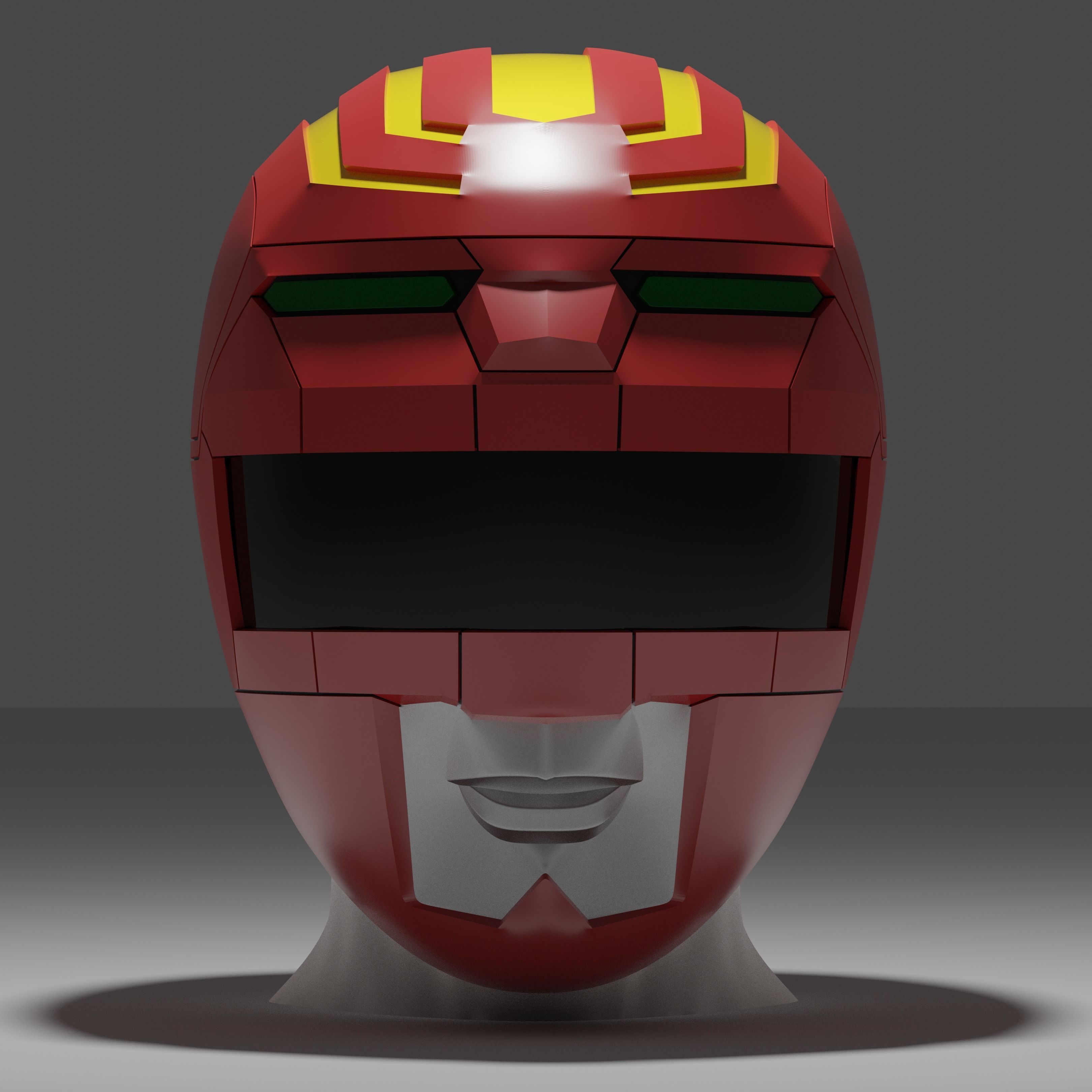 Power Rangers Lost Galaxy Inspired Red Ranger Helmet 3D print model_3