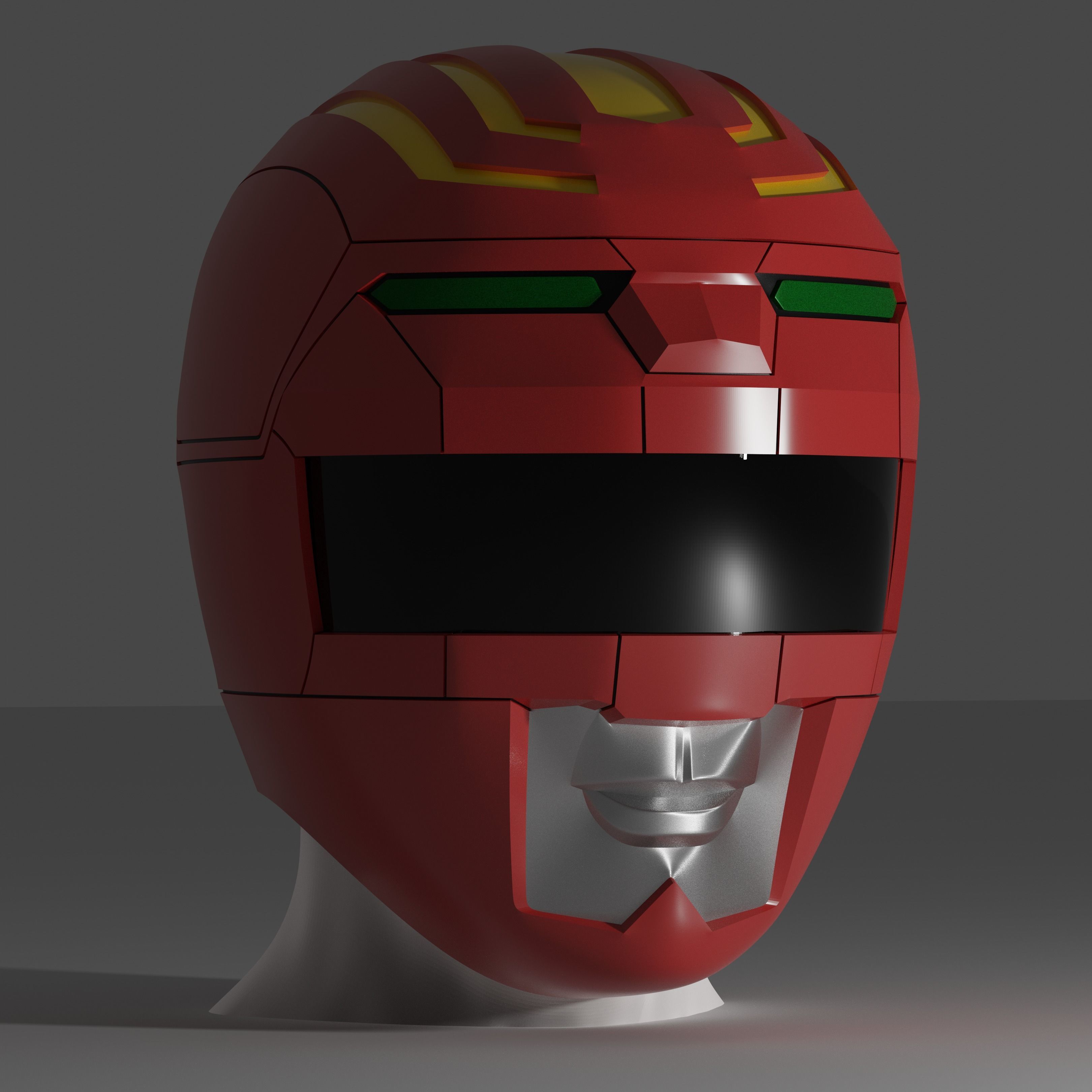 Power Rangers Lost Galaxy Inspired Red Ranger Helmet 3D print model_5