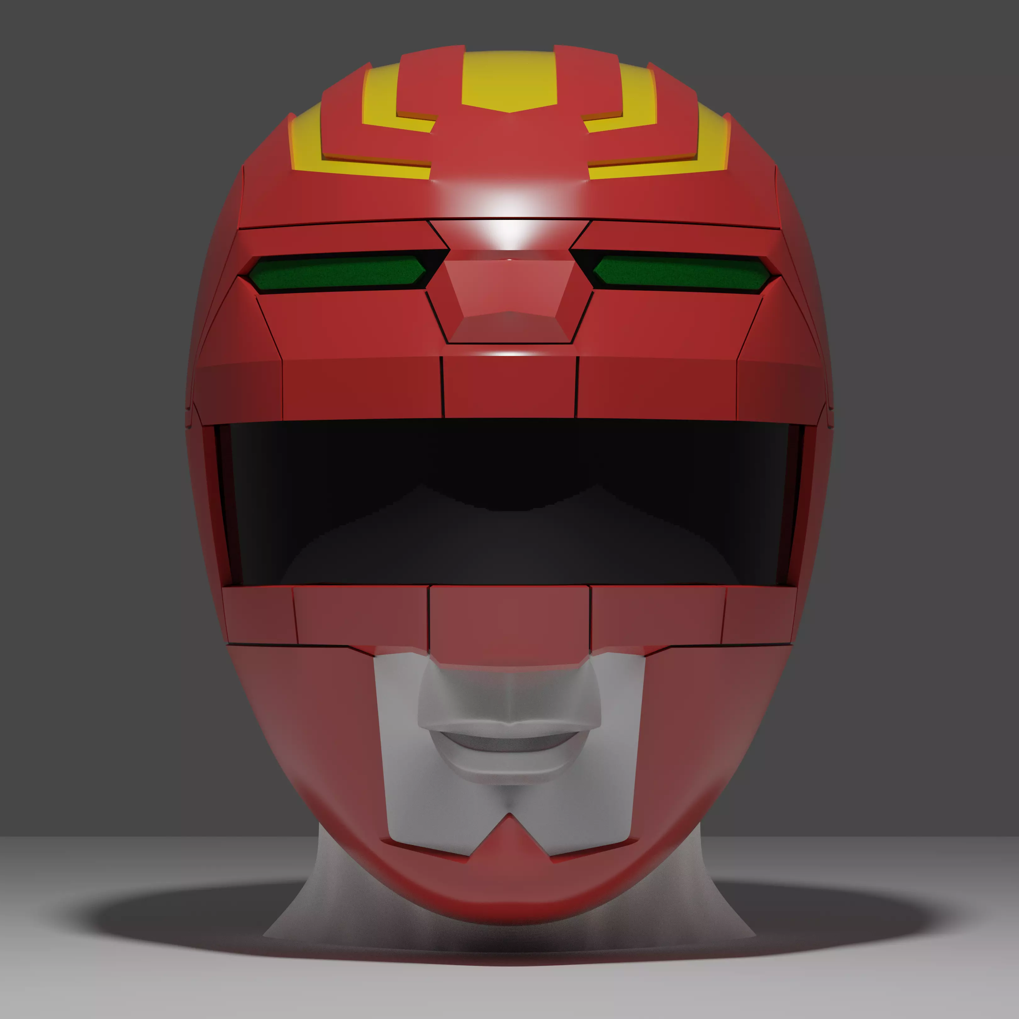 Power Rangers Lost Galaxy Inspired Red Ranger Helmet 3D print model_0
