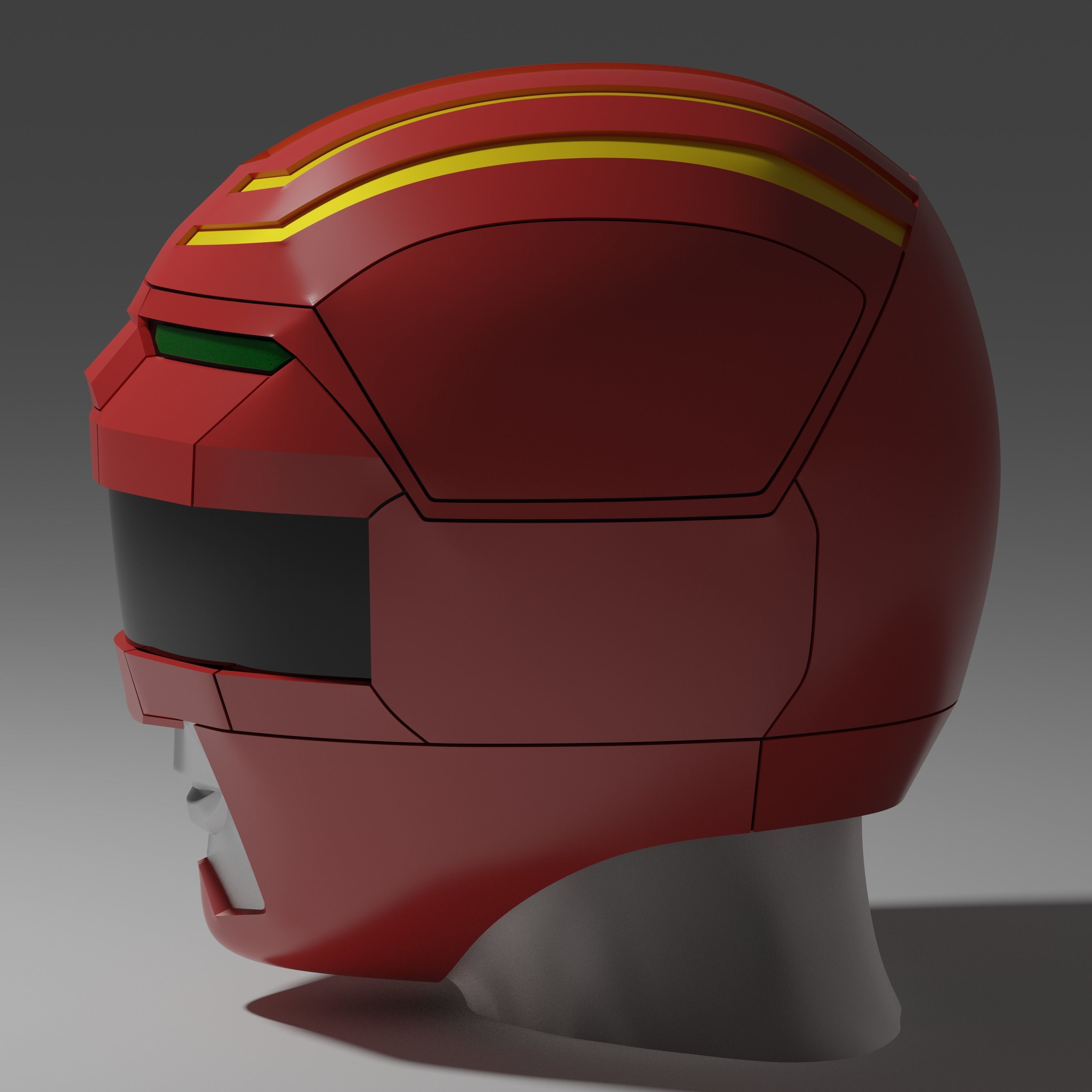 Power Rangers Lost Galaxy Inspired Red Ranger Helmet 3D print model_2