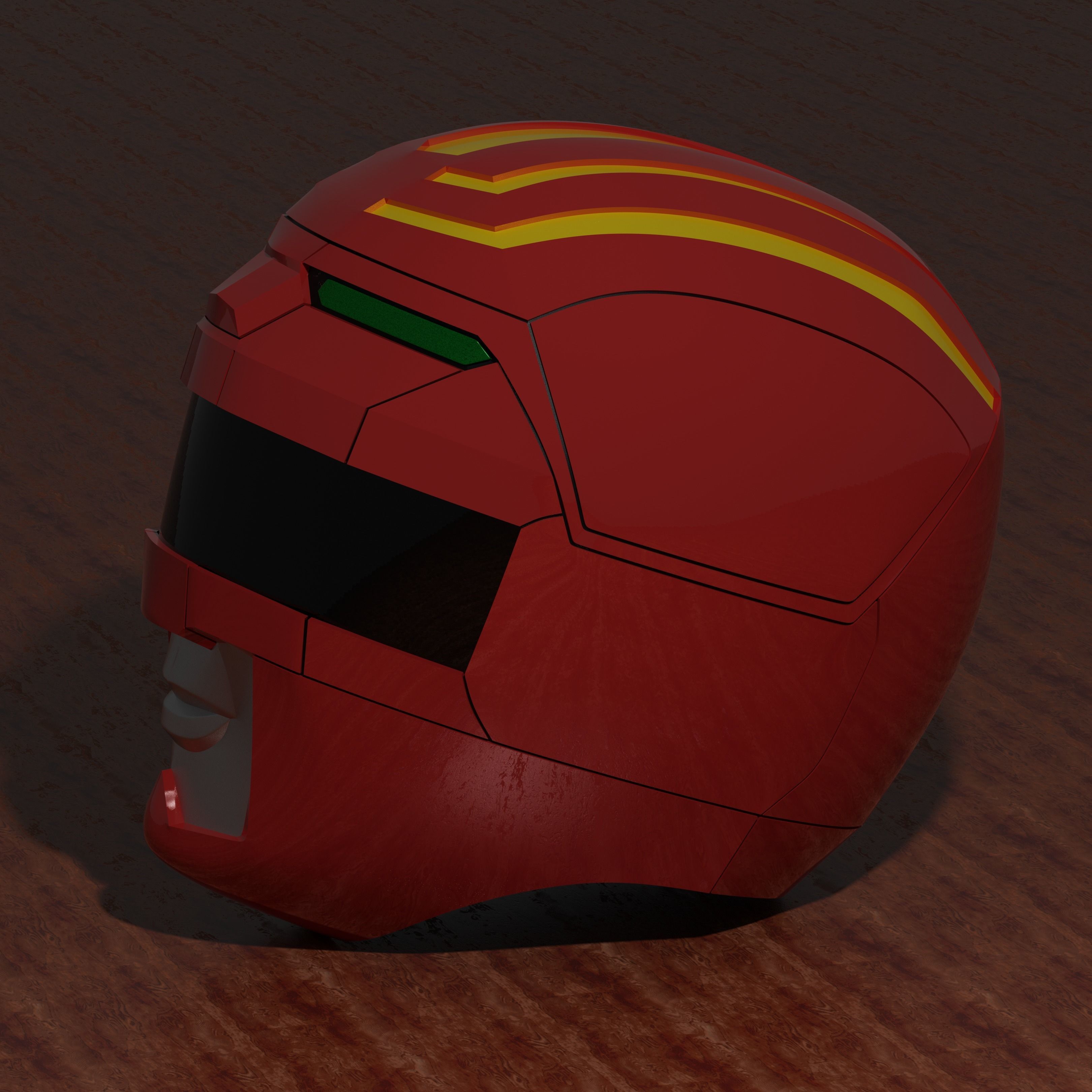 Power Rangers Lost Galaxy Inspired Red Ranger Helmet 3D print model_7