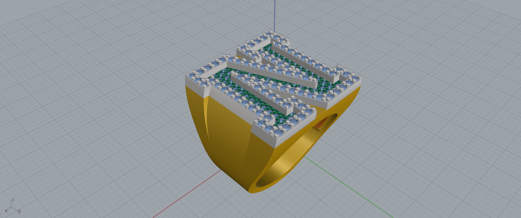 Ring Font  N 3D print model_9