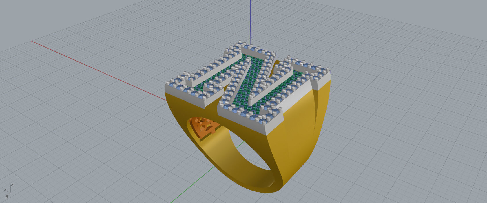 Ring Font  N 3D print model_10