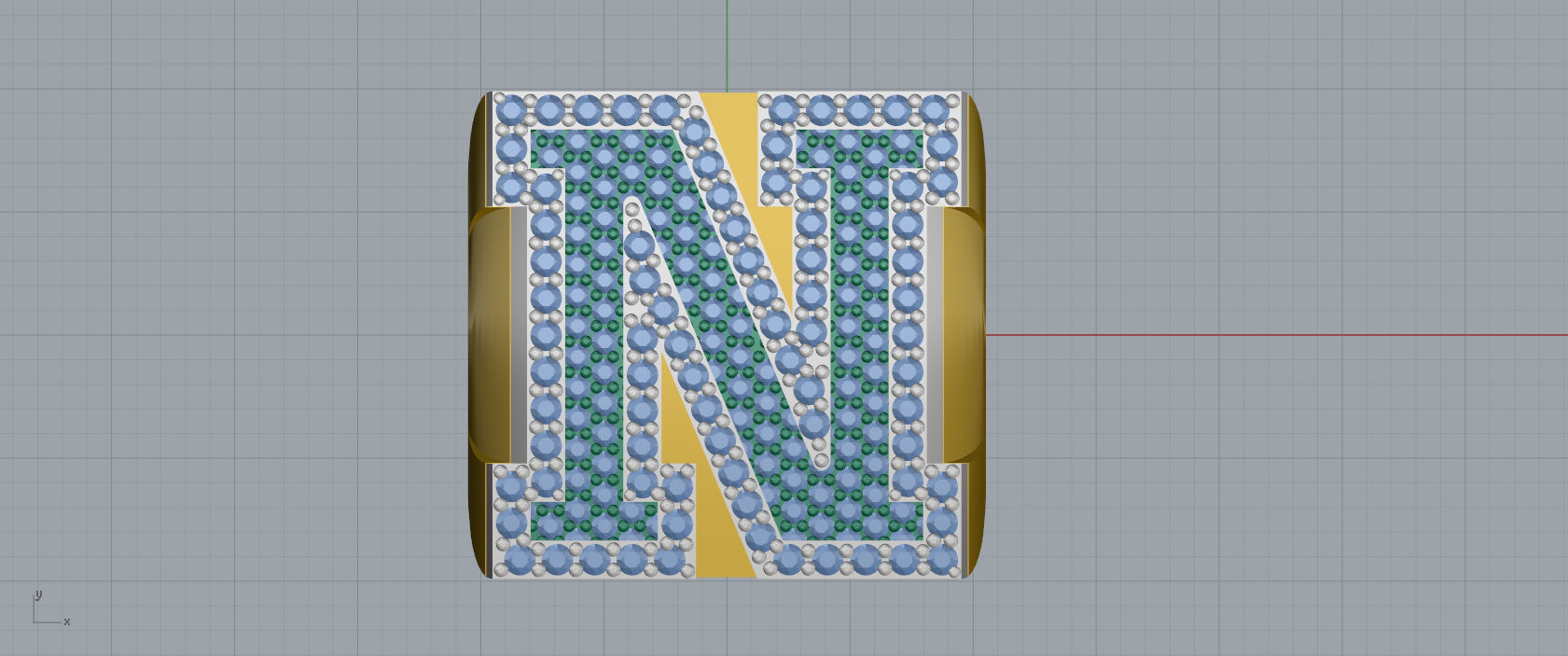 Ring Font  N 3D print model_5