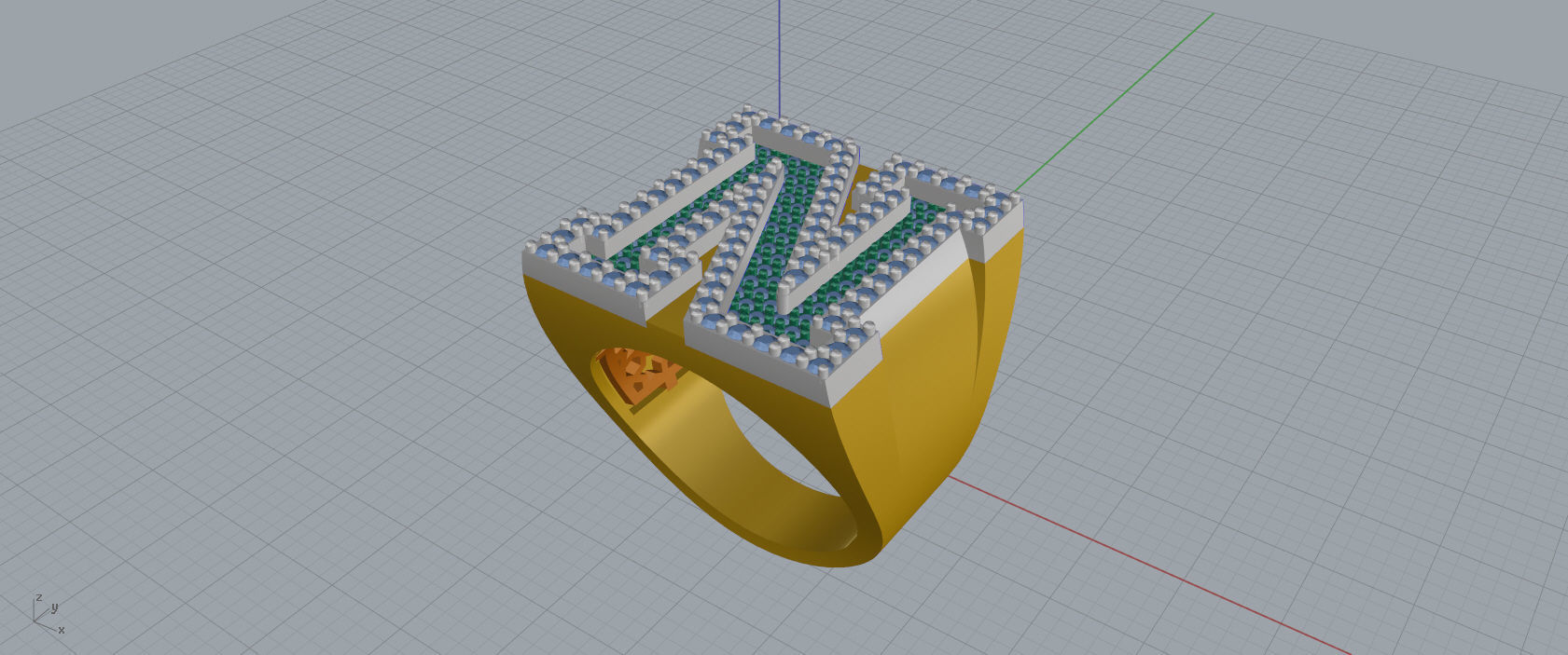 Ring Font  N 3D print model_8