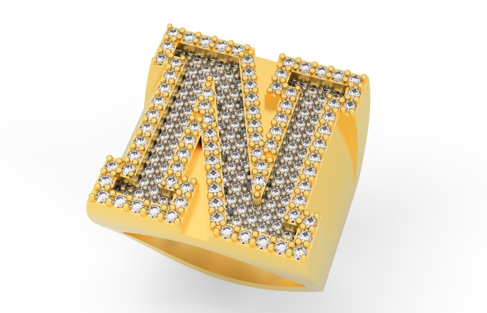 Ring Font  N 3D print model_1