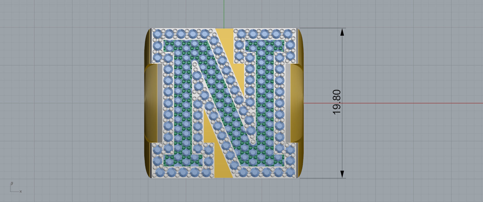 Ring Font  N 3D print model_2