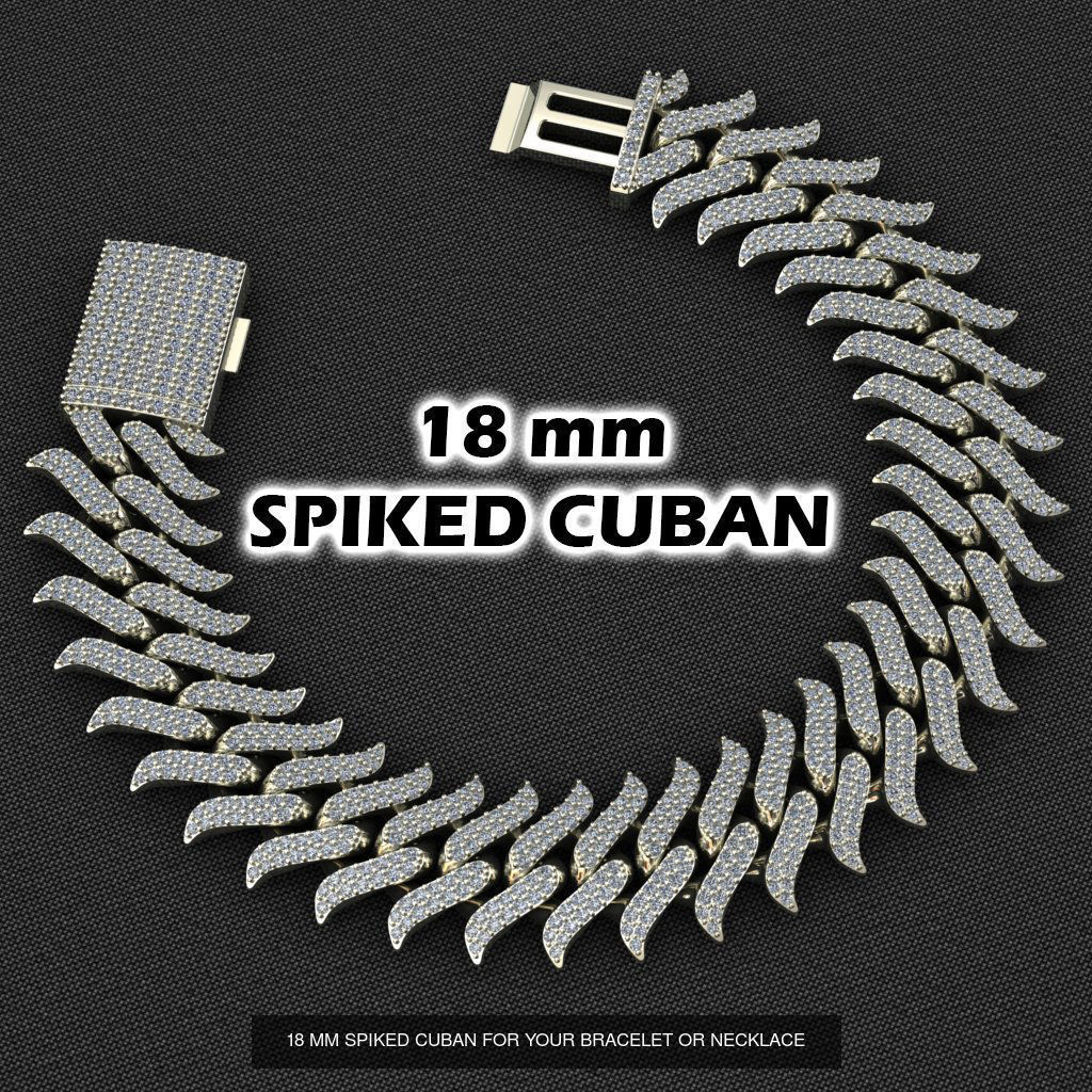 3 SIZE SPIKED CUBAN 3D Model Collection_4