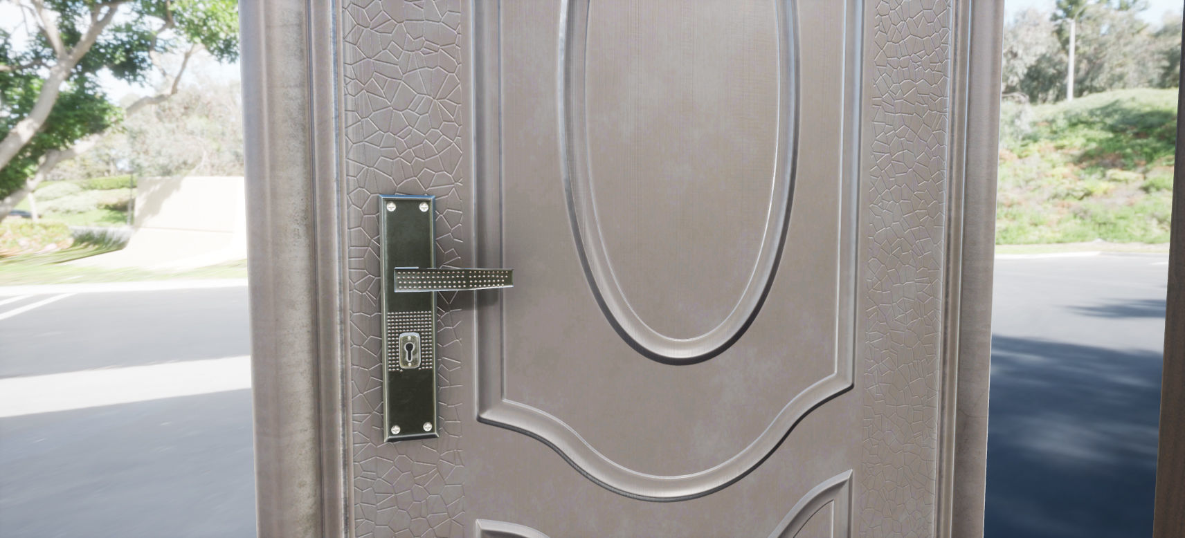 8 doors and 8 door jambs Low-poly 3D model_25