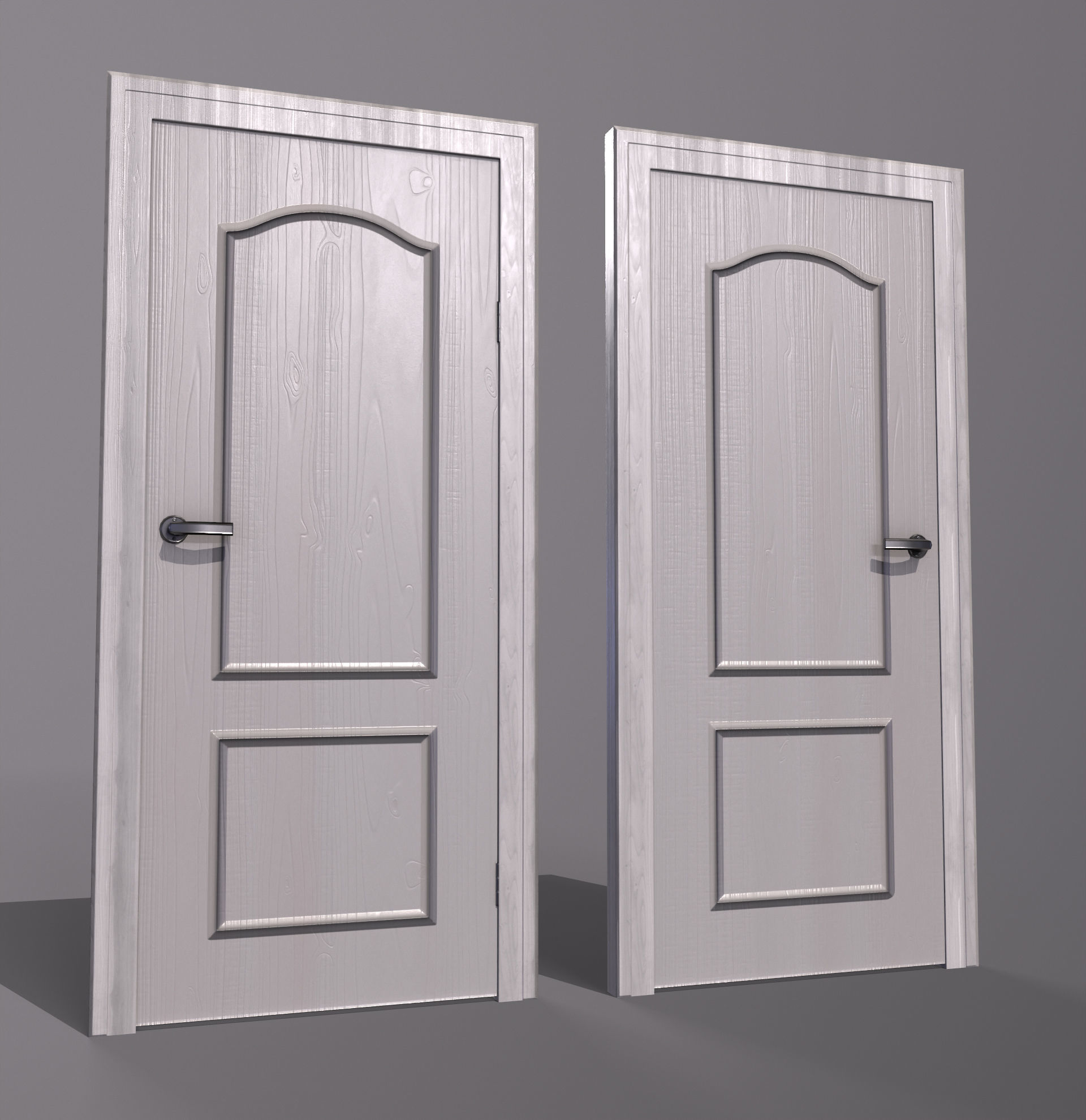 8 doors and 8 door jambs Low-poly 3D model_18