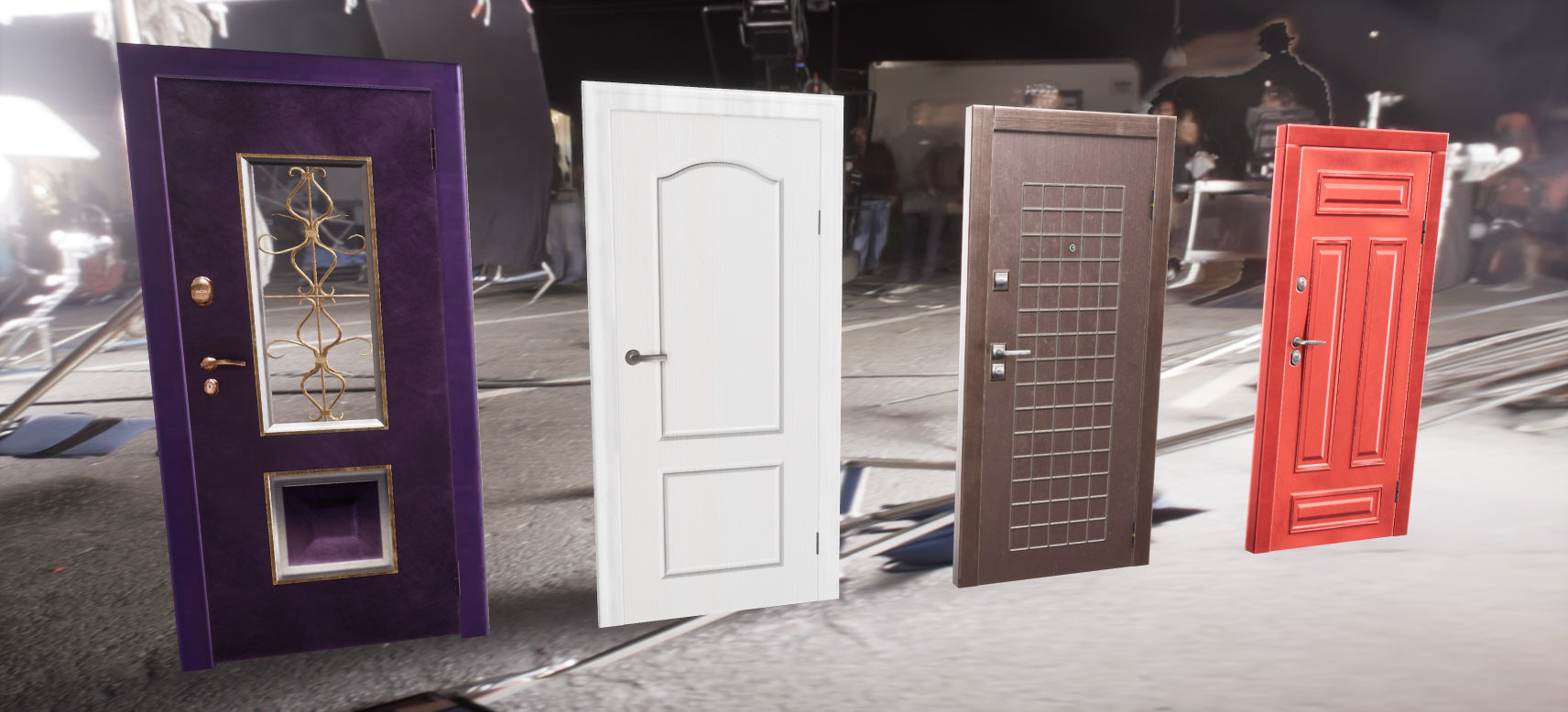 8 doors and 8 door jambs Low-poly 3D model_23
