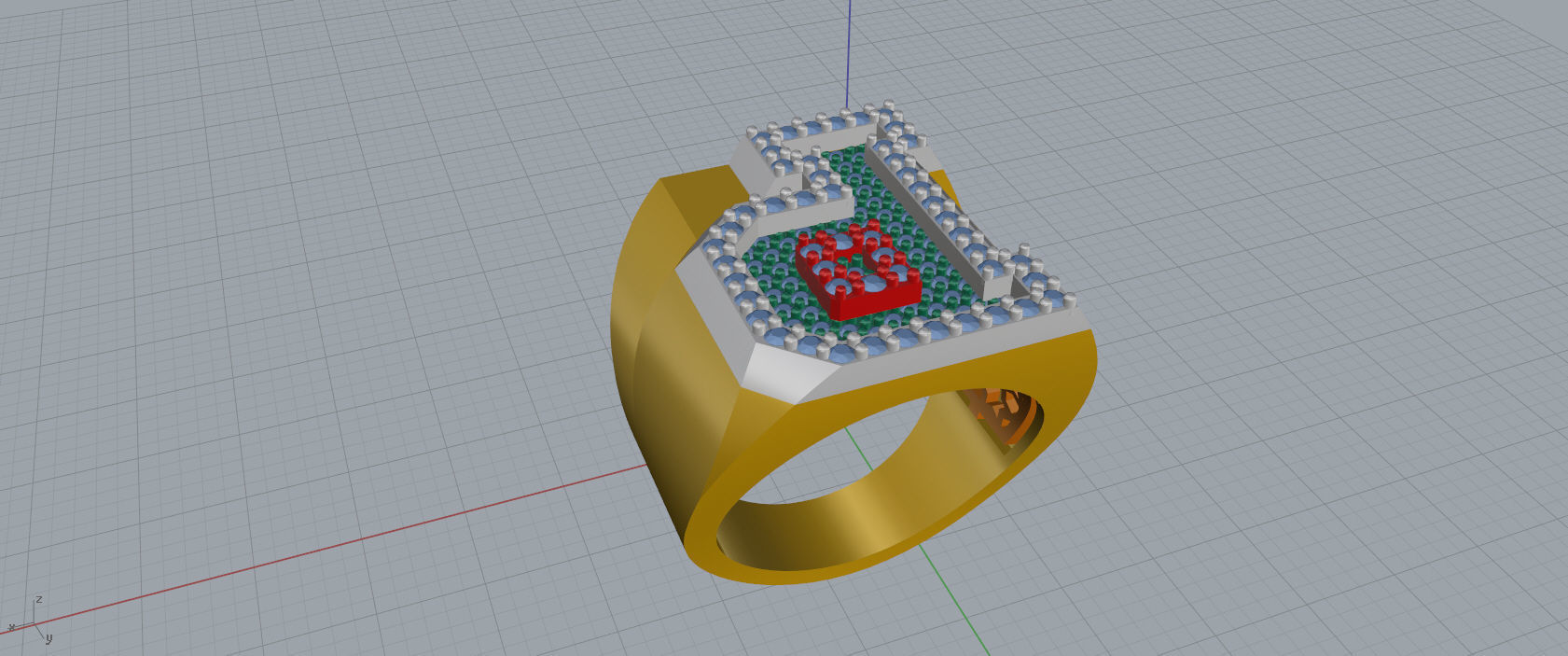 Ring Font  P 3D print model_9