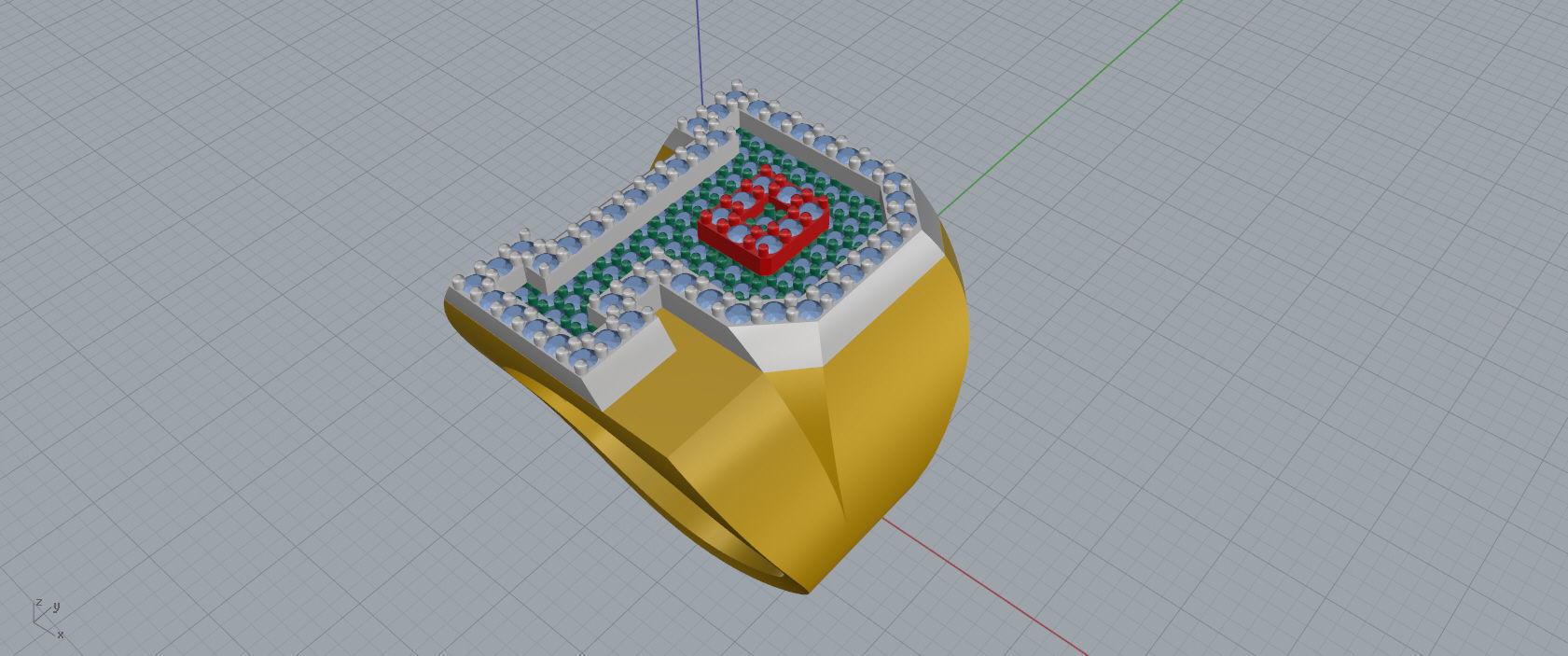 Ring Font  P 3D print model_8