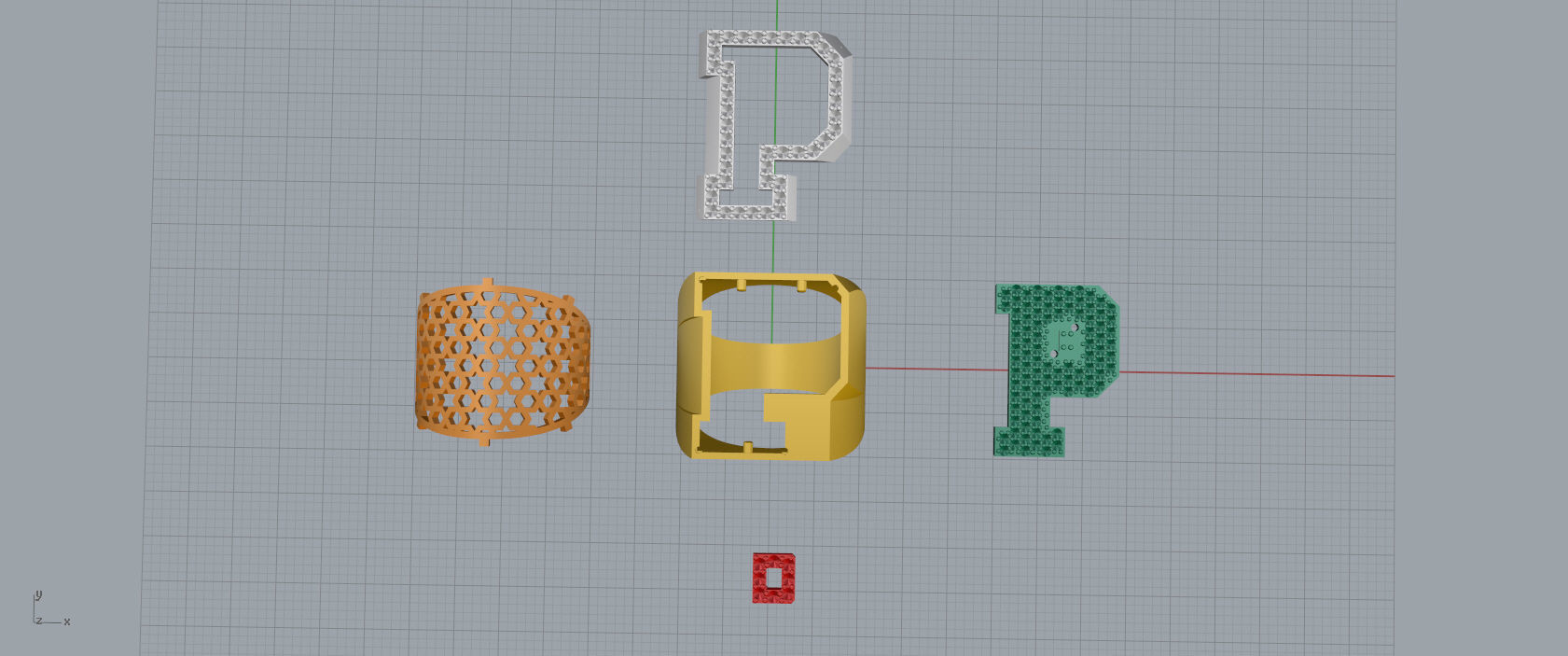 Ring Font  P 3D print model_11