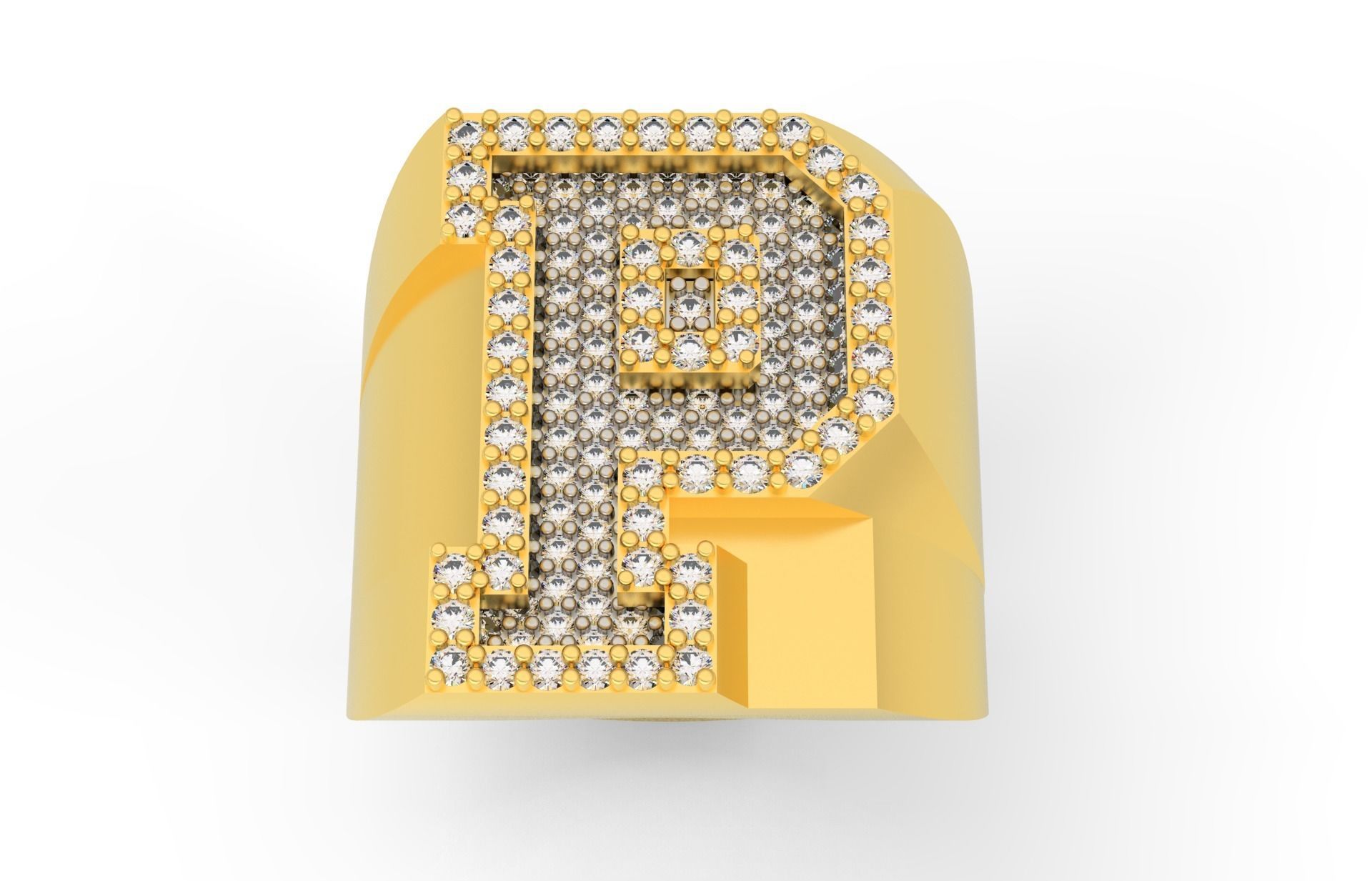 Ring Font  P 3D print model_1