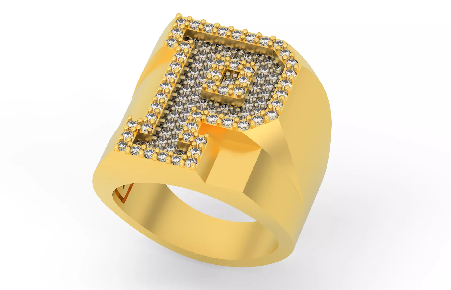 Ring Font  P 3D print model_0