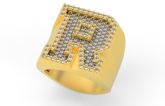 Ring Font R 3D print model