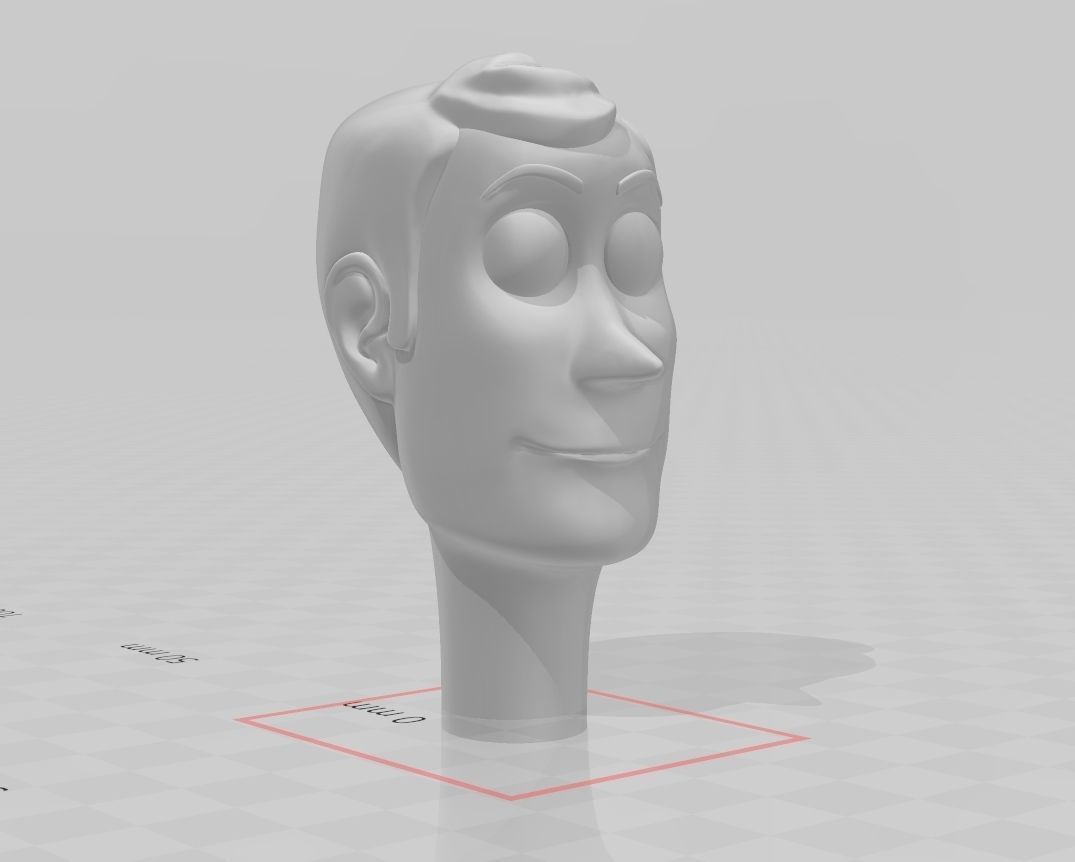 Woody toy mode face with removable eyes 3D print model_2