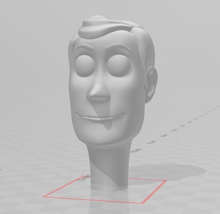 Woody toy mode face with removable eyes 3D print model_1